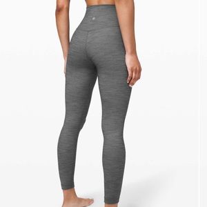 Lululemon Align Pant II 25" Mini Heathered Herringbone Heathered Black White / B